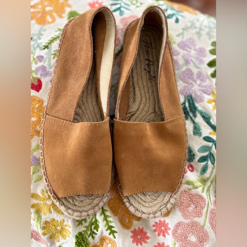Free People Tan Espadrille Flats with Jute Sole
